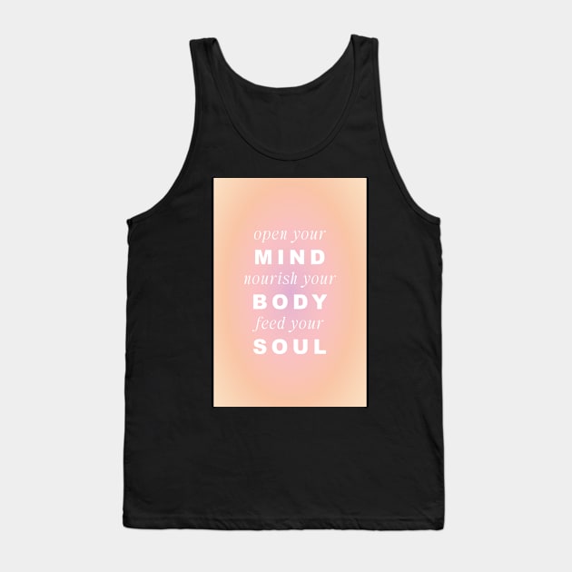 Mind Body Soul Pink and Peach Aura Tank Top by mystikwhale